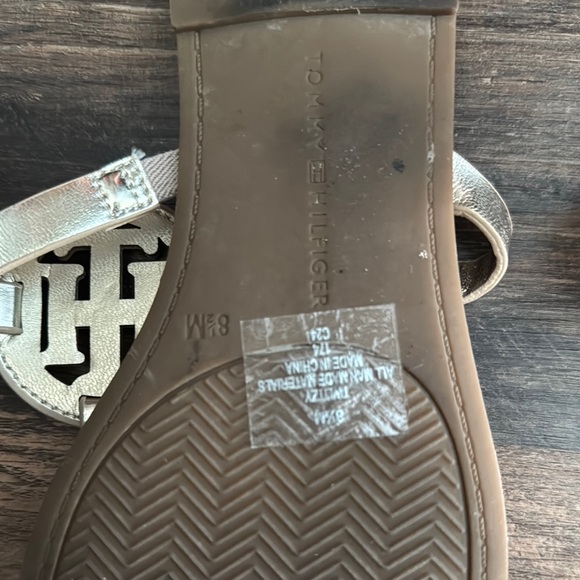 Cognac Silver Metallic Sandals with Medallion Flat Sole - Picture 4 of 4